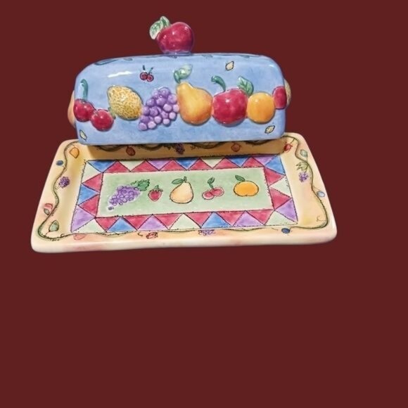 Sango sangria set of 7 pcs butter dish salt& pepper creamer& sugar lid - Picture 4 of 12